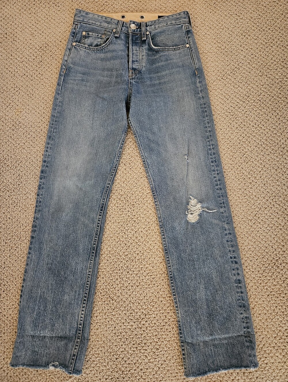 Rag & Bone Maya High-Rise Ankle Straight Leg Jeans Distressed Rowdy Sz. 25